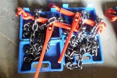 2 New  Lashing Chains & Load Binders