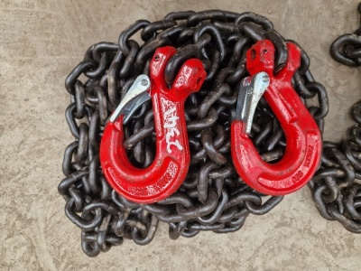 5m Lashing Chain, Safety Hook, 10mm Link 