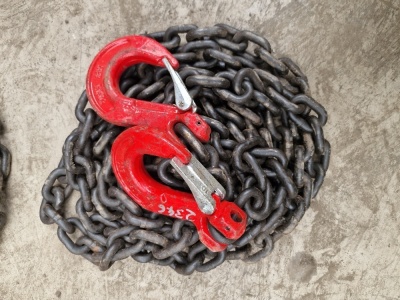 5m Lashing Chain, Safety Hook, 10mm Link 