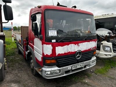 2001 Mercedes Atego 815 4x2 Crane Dropside Flat