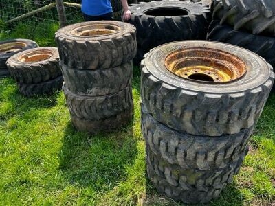 10x CAT Skid Steer Wheels & Tyres