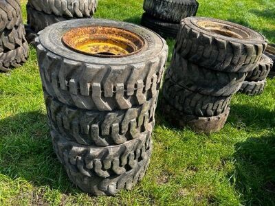 10x CAT Skid Steer Wheels & Tyres - 6
