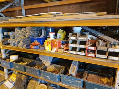 Qty Unused Rolls Wire Netting, Tie Wire, Fixings, Sealers, Adhesives, Paint Etc