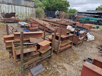 Qty Steel Sections, Re-bar & 3 x Steel Stillages