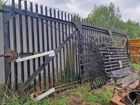 Large Steel Security Gate, Post & Fencing