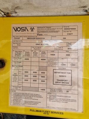 2013 Gray & Adams 13.6m Triaxle Fridge Trailer - 13
