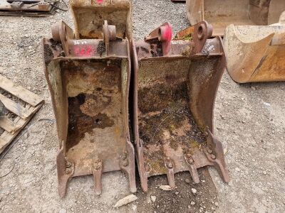 2 x JCB Digging Buckets - 18 Inch - 45mm Pins, 2ft - 50mm Pins