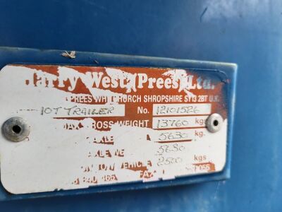 2010 West 10ton Tandem Axle Silage Trailer - 9