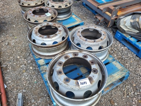 6x 10 Stud Steel Trailer Wheels