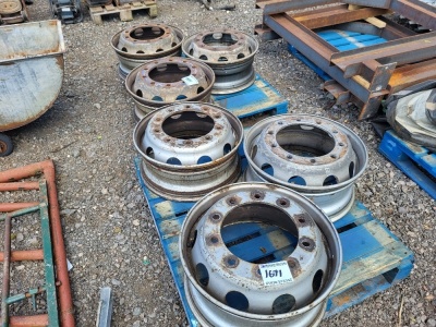 6x 10 Stud Steel Trailer Wheels - 3