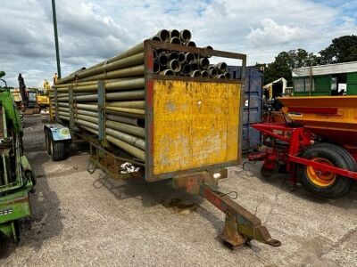 Approx 120 x 30ft x 5" Alloy Irrigation Pipes & Drawbar Trailer