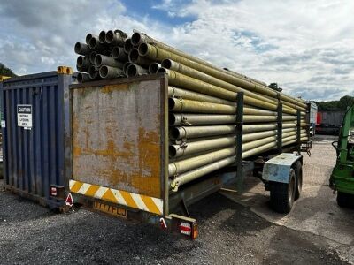 Approx 120 x 30ft x 5" Alloy Irrigation Pipes & Drawbar Trailer - 4