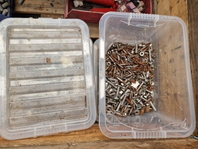 Stillage of Various Bolts + Grease Gun - 2