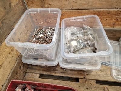 Stillage of Various Bolts + Grease Gun - 6