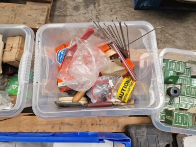 3 x Pallets of Outdoor Lights, Wheels, Signs, Fixings, Pipe Fittings, Solenoid Coils etc - 5