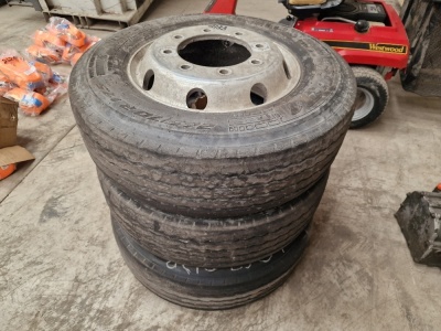 3x 265 70 R19.5 Alloy Wheels & Tyres - 3