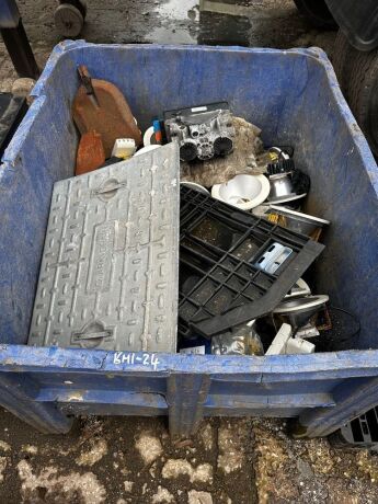 Crate of Various Lights, Grid Covers etc