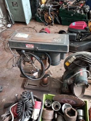 Pillar Drill, Metal Chop Saw, Quantity of Power/Hand Tools & Suzies - 4