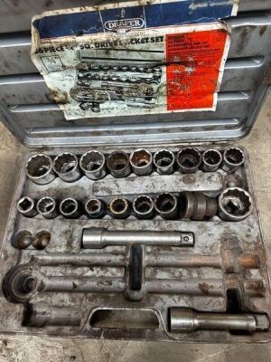 ¾" Socket Set, Spanner Set + 24" Stilsons - 3