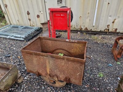 Vintage Steel Cart + Hose Reel Stand