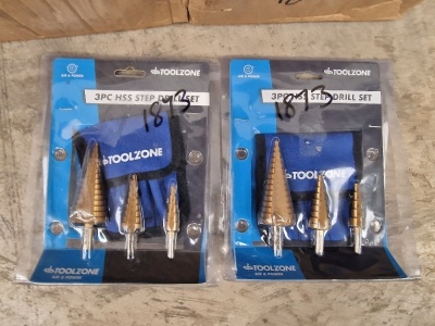 2 x Metal Step Drill Sets