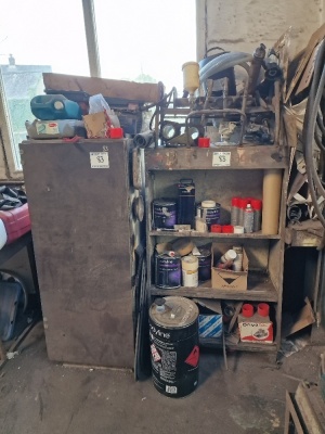 Quantity of Spray Materials & Tools + Shelf Unit