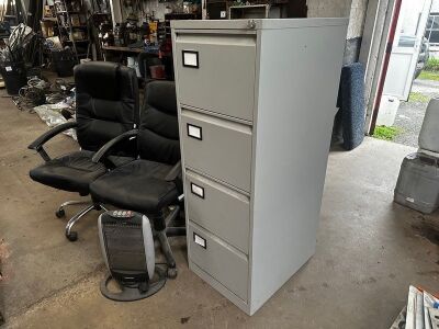 4 Drawer Filing Cabinet with Key