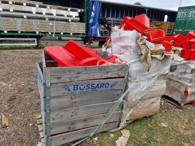 Qty of Storage Bins + Fire Extinguisher Stands