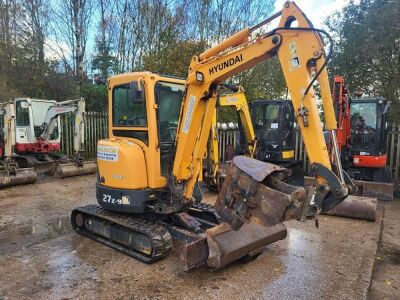 2016 Hyundai 27Z- 9 3 ton Mini Digger - 2
