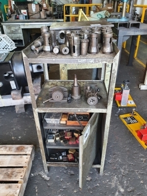 Cabinet c/w Misc Lathe Ancillary Equipment 