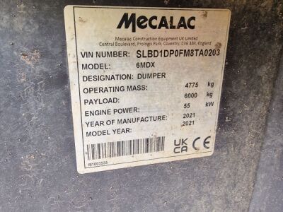 2021 Mecalac 6MDX Cabbed Dumper - 10