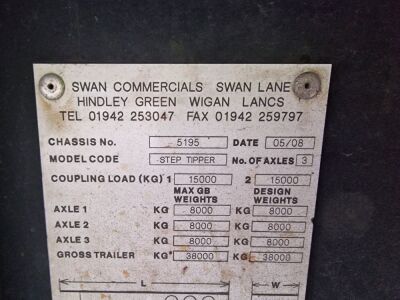 2008 Swan Triaxle Scrap Spec Tipping Trailer - 22