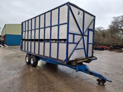 19ft Cattle Box Fitted To Tandem Axle AS Marston Flat Trailer