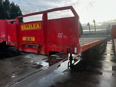 2000 Dennison Triaxle Extending Flat Bed Trailer - 2