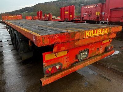 2000 Dennison Triaxle Extending Flat Bed Trailer - 3