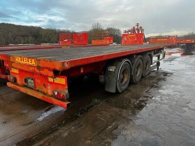 2000 Dennison Triaxle Extending Flat Bed Trailer - 4