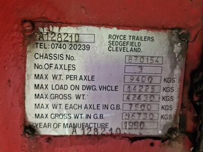 1990 Royce Triaxle Extending Flat Trailer - 6