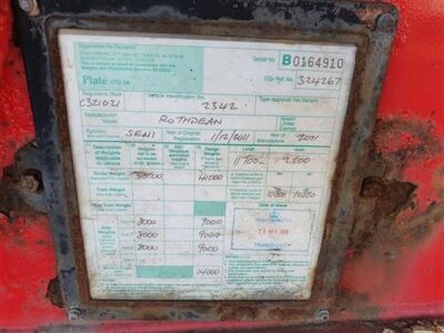 2011 Rothdean Triaxle Steel Body Coil well 75yrd³ Tipping Trailer - 19