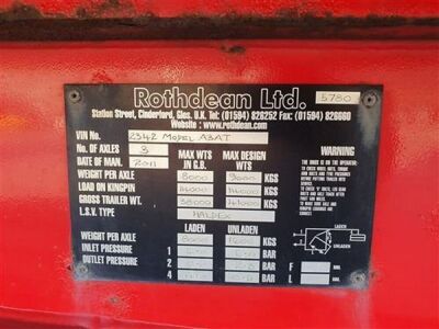 2011 Rothdean Triaxle Steel Body Coil well 75yrd³ Tipping Trailer - 21