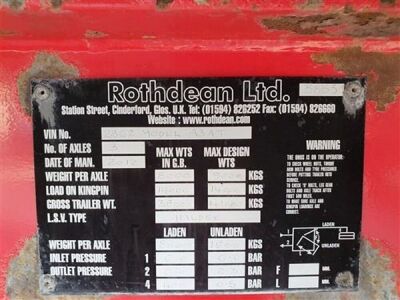2012 Rothdean Triaxle Steel Body Coil Well 75yrd³ Tipping Trailer - 8