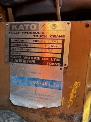 1988 Kato NK-160 E-III 6x4 Fully Hydraulic Truck Crane - 19