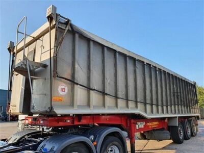 2013 Wilcox Alloy Body Steel Floor Coil Carrier 75yrd3 Tipping Trailer - 2