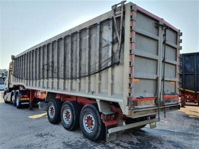 2013 Wilcox Alloy Body Steel Floor Coil Carrier 75yrd3 Tipping Trailer - 3