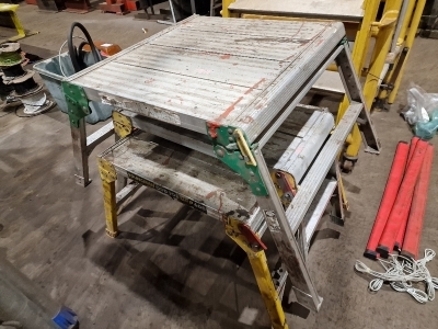 Folding Platform on Wheels & 3 x Folding Alloy Steps - 3