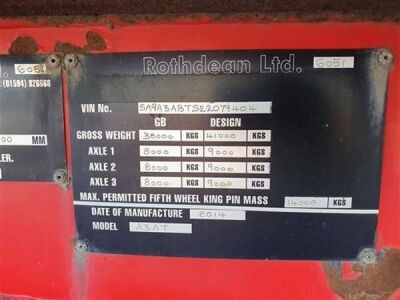 2014 Rothdean Triaxle Steel Body Coil well 75yrd³ Tipping Trailer - 24