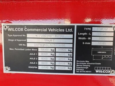 2014 Wilcox Alloy Body 75yrd3 Triaxle Tipping Trailer - 25