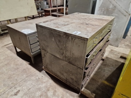 2x Set of Steel Industrial Drawers