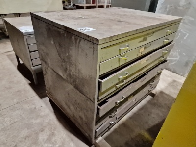 2x Set of Steel Industrial Drawers - 2