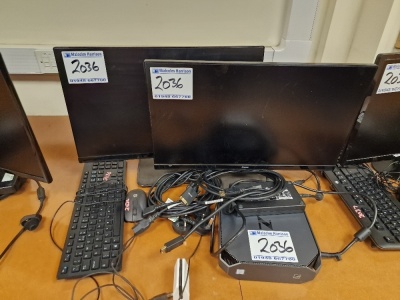 HP Z2 Mini G3 Workstation, Mouse, Keyboard & 2 x Monitors