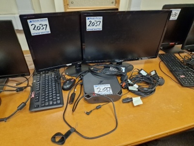 HP Z2 Mini G3 Workstation, Mouse, Keyboard & 2 x Monitors